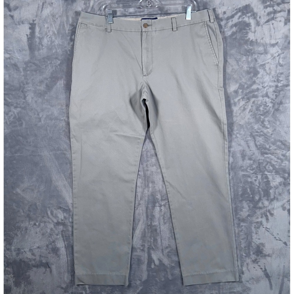 Bills Khakis Chino Pants Mens 40x32 Gray Straight Cotton Preppy Flat Front